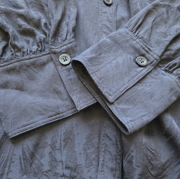 Autograph blouse navy blue textured button front womens 24 - Picture 8 of 11